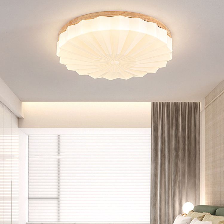 Japanese Style Wooden Ceiling Light Circle Shape Ceiling Lamp for Living Room