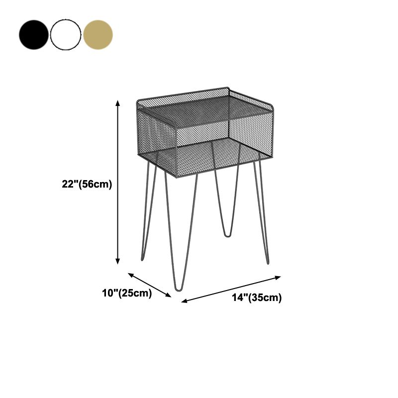 Metal Modern Nightstand Open Storage Shelves Included Bed Nightstand with Legs