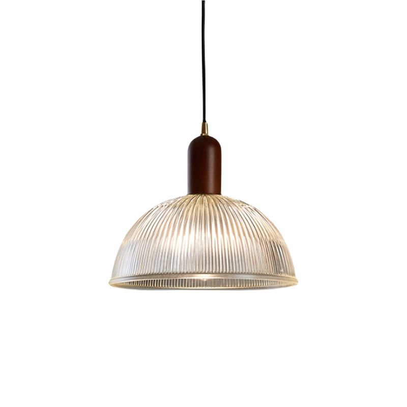 1 Light Pendant Lighting with Glass Shade Industrial Bowl Hanging Lamp for Bedroom