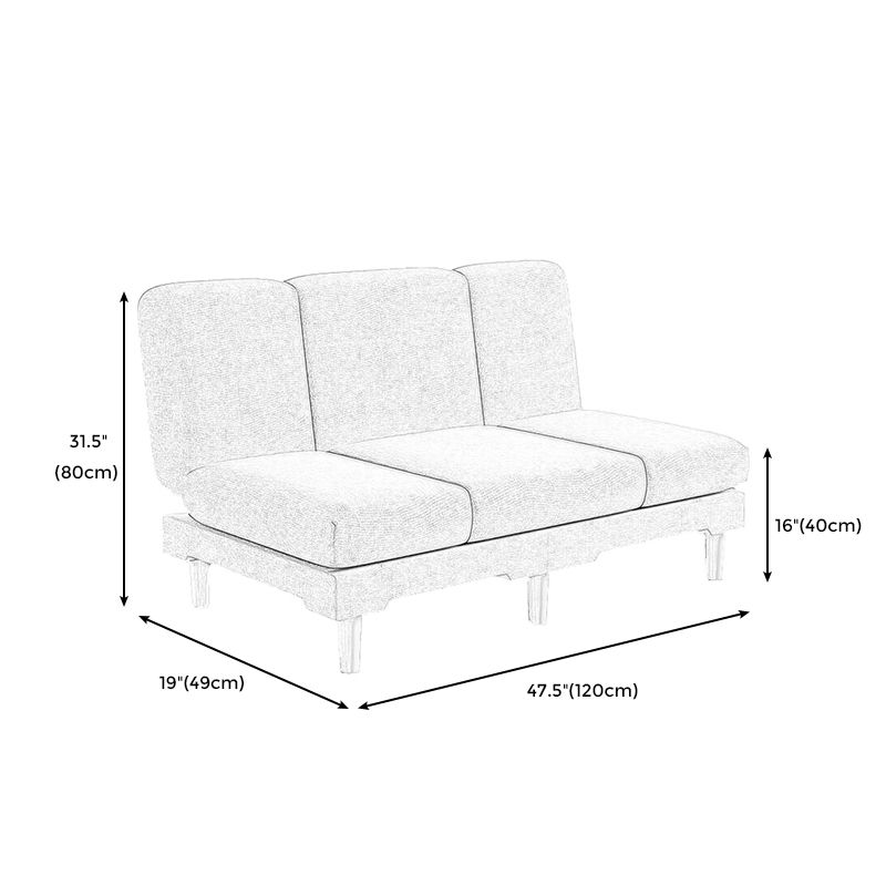 Canapé de jambes en bois moderne 2/3 places canapé-lit convertible sans arme sans places