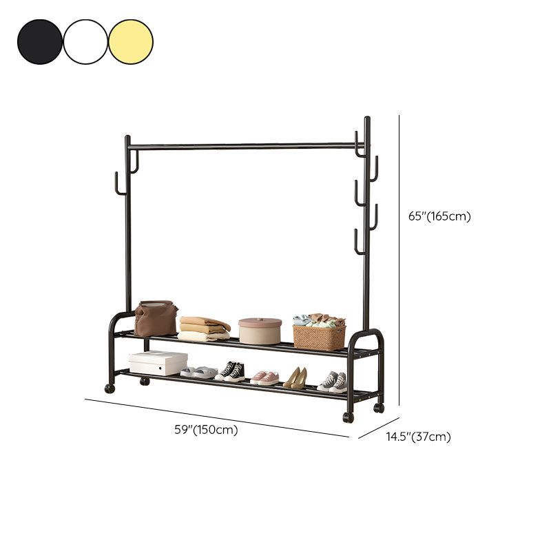 Modern Coat Rack Hanging Rail Storage Shelving and Hooks Coat Hanger