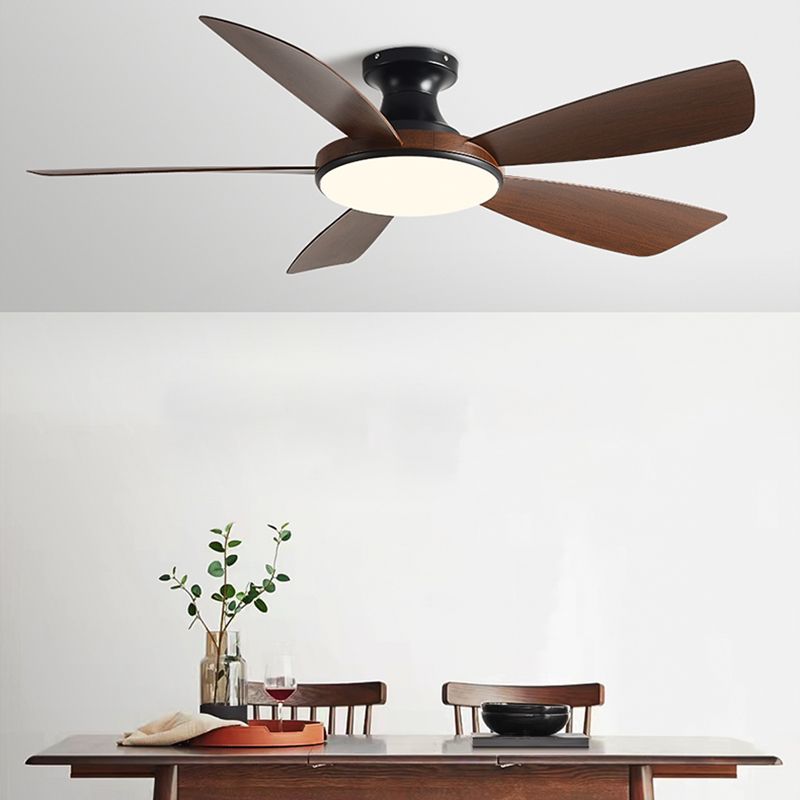 Modern LED Ceiling Fan 5 - Blades Metal and Acrylic Fan Lighting Fixture