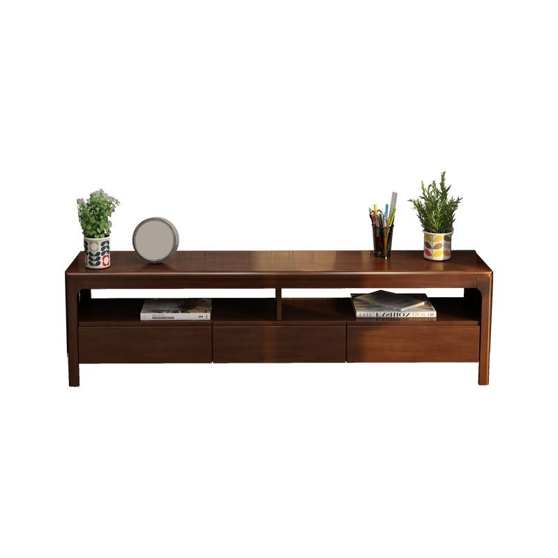 Contemporary Wood TV Console Open Storage TV Media Stand for Living Room