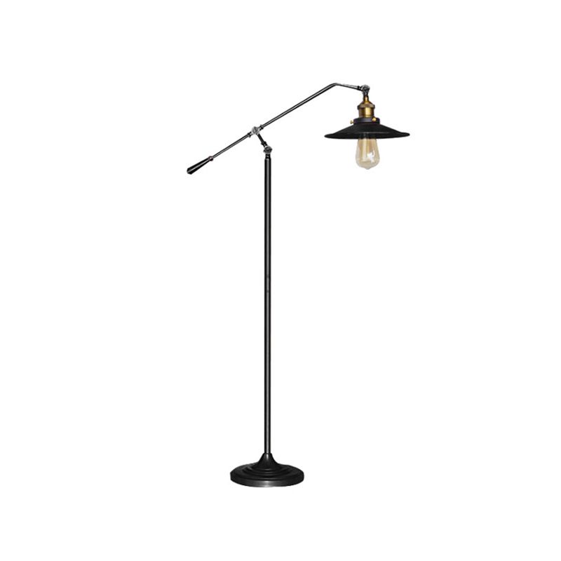 Flared Wohnzimmer Bodenleuchte 1 Kopf Industriestil Bodenlampe in Schwarz/Bronze, 10 "/12" breit