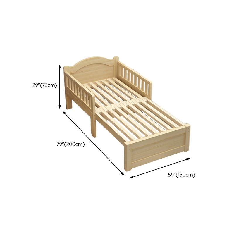 Contemporary Daybed Solid Wood Natural No Theme with Guardrail Headboard