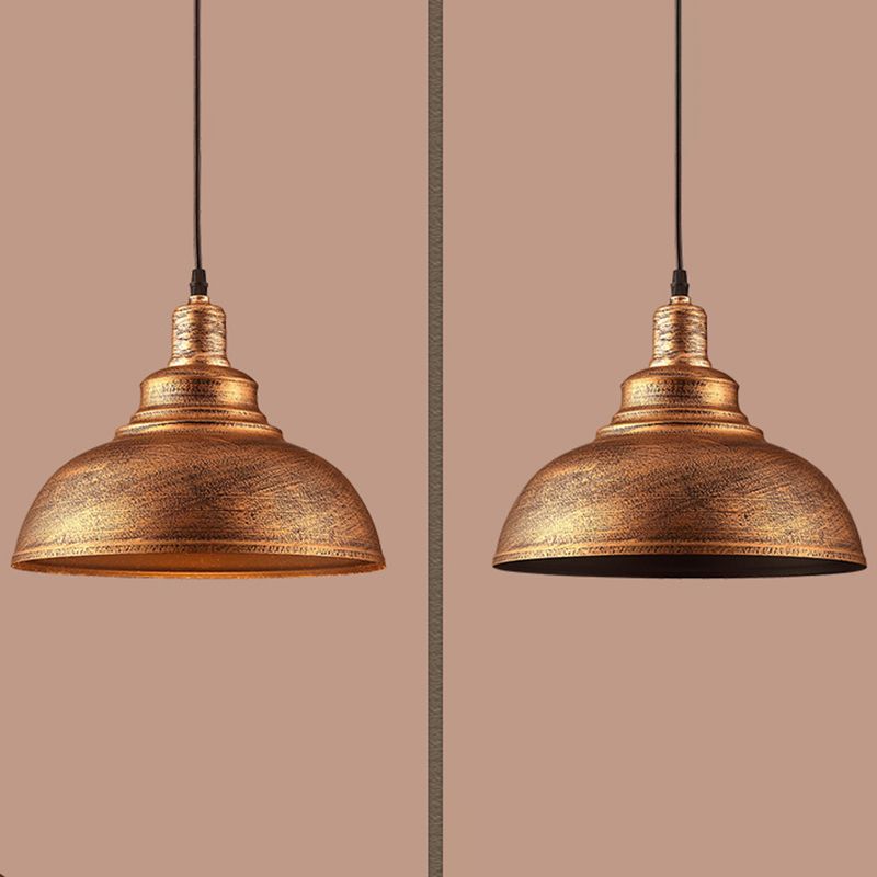 Luce illuminazione a sospensione per ciotola vintage Luce del soffitto sospeso in metallo con tonalità dipinta