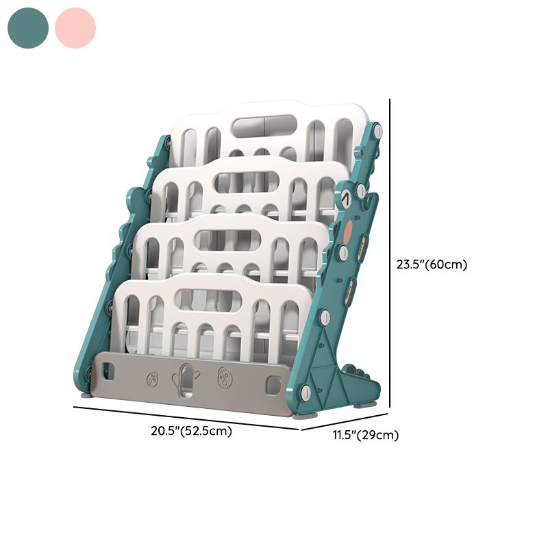 Contemporary Open Back Book Display Plastic Bookshelf with Storage Space