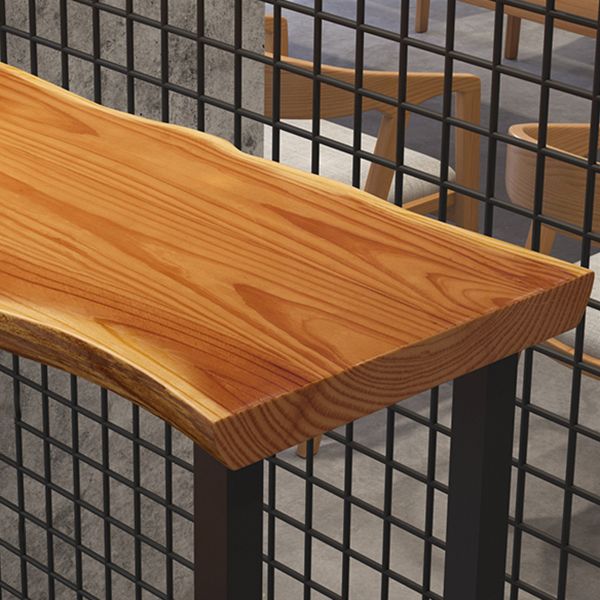 Industrial Style Wood Top Counter Table Iron Pedestal Bar Table for Coffee Shop