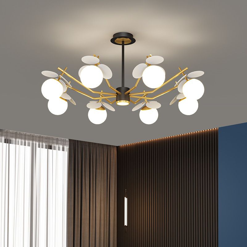 Shaded Metal Chandelier Lighting Fixture Modern Style Pendant Light Kit for Living Room