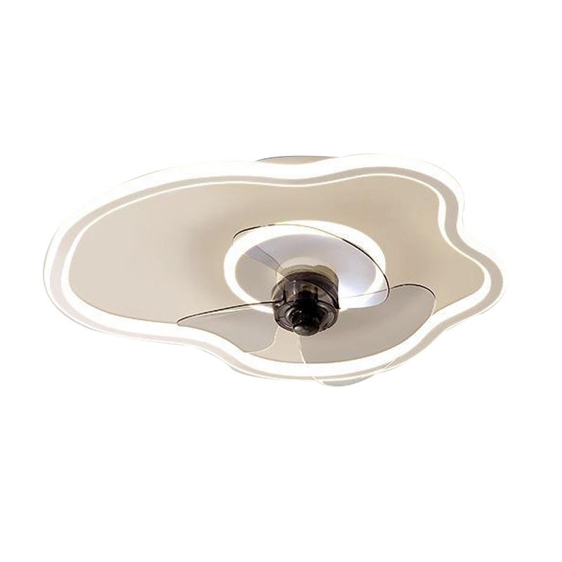 2-Light Modernism White Ceiling Fan Lamp Unique Acrylic Ceiling Fan Light