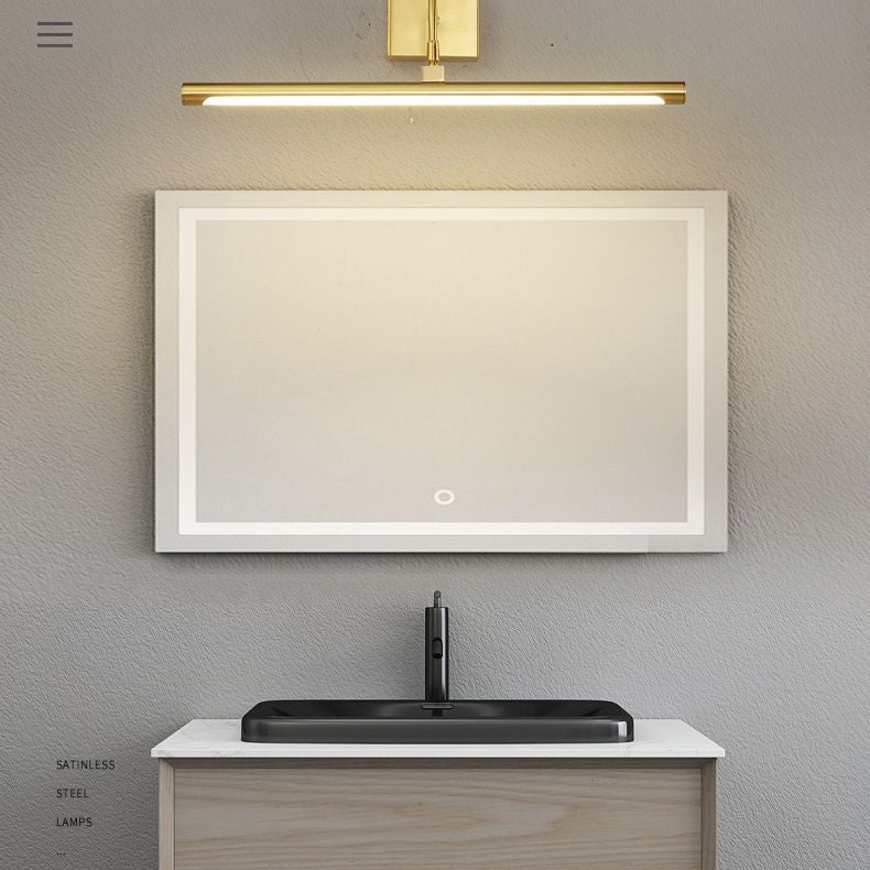 Modern Luxury Style Linear Wall Mounted Vanity Lights Copper Wall Lighting Ideas for Bathroom