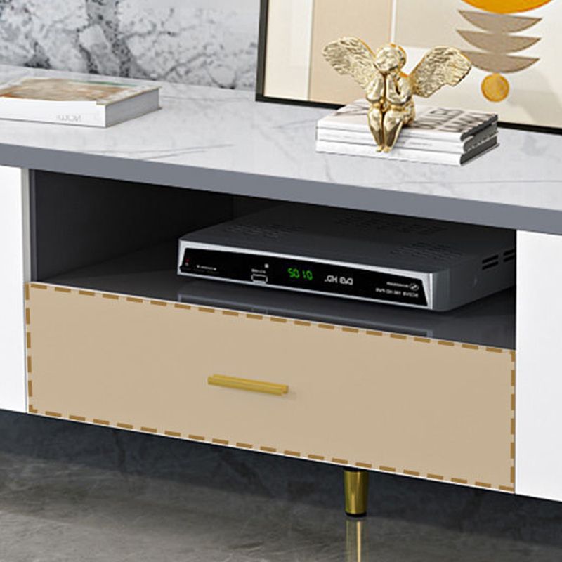 Modern TV Media Console Faux Wood TV Media Stand for Living Room