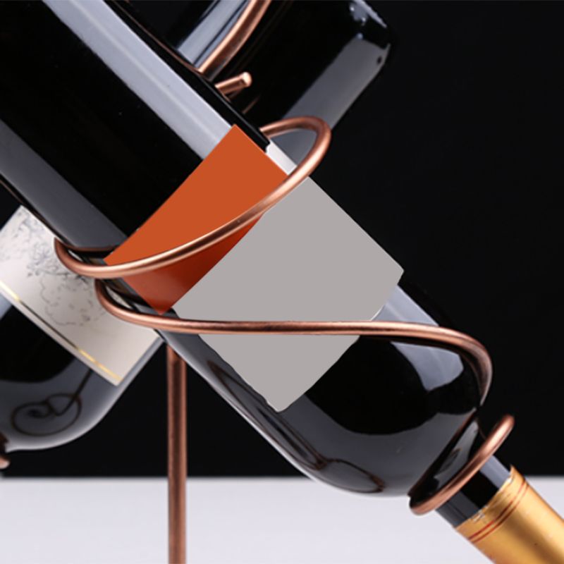 Modern Gold Bottle Holder Tabletop Metal Wine Bottle Holder for Kitchen