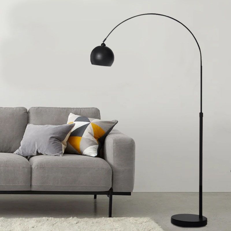 Metal Round Shape Floor Lamp Modern Style 1 Light Floor Lamp Fixture