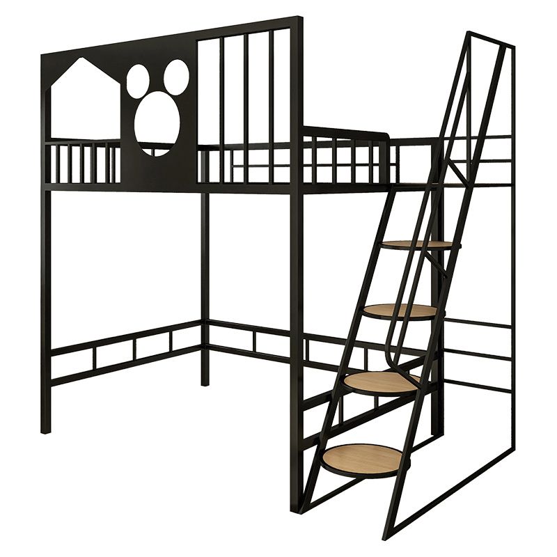 Gender Neutral Metal Kids Bed No Theme Loft Bed with Guardrail