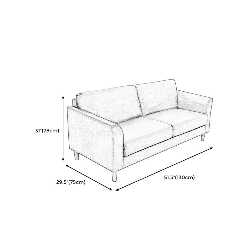 Contemporary Pillow Back Sofa 31"H Flared Arm Couch for Apartment