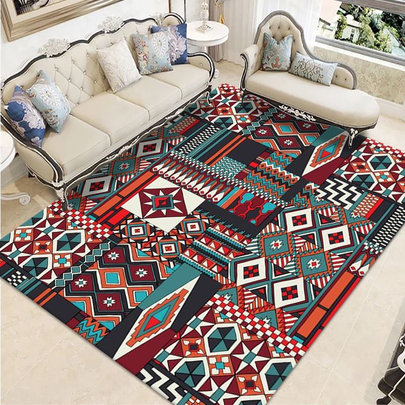 Moroccan Home Decoration Rug Southwestern Pattern Indoor Rug Polyester Stain Resistant Area Carpet