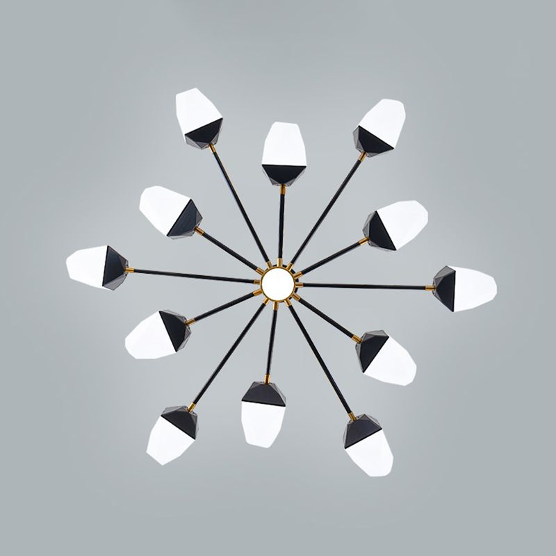 Modern Style Chandelier Light Multi Lights Metal Acrylic Pendant Light for Living Room