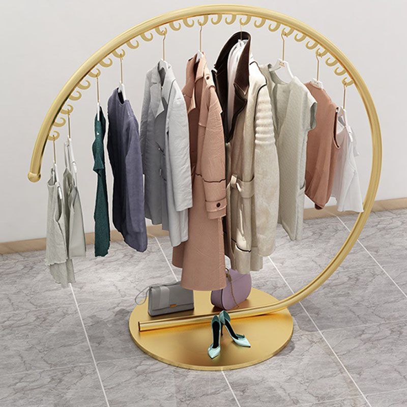 Modern Hall Stand Round Metal Coat Rack Entryway Kit with Hooks