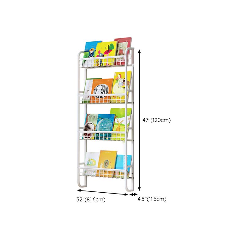 Modern Wall Mounted Bookcase Metal Open Back Book Display for Children