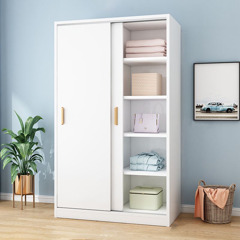 Manufactured Wood Kids Closet Modern Style Shelved Wardrobe Closet with Garment Rod