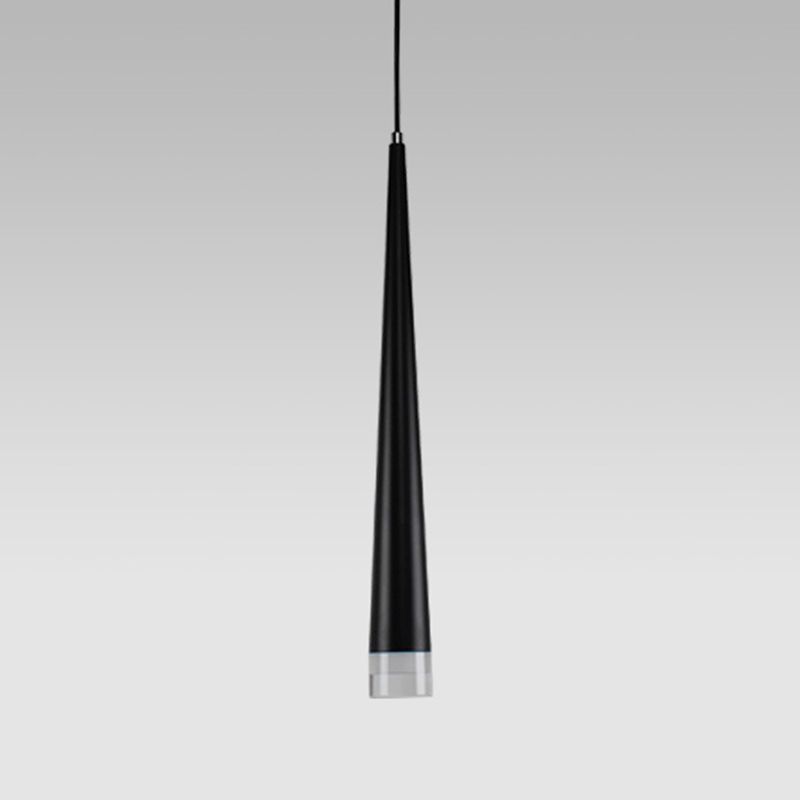 Pendante à LED Conical Crystal en Aluminium de style luxueux moderne Lumière suspendue intérieure en noir