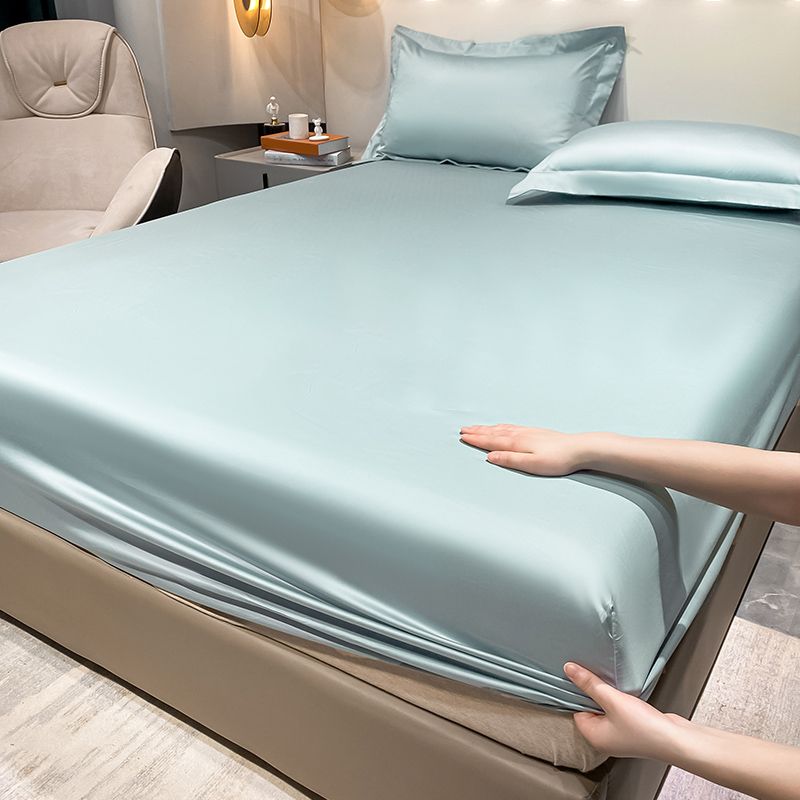 Sateen Weave Fitted Sheet Whole Colored Breathable Dust Mite Resistant Sheet