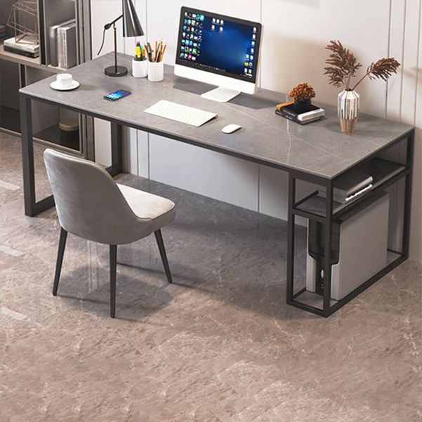 Contemporary Rectangular Computer Desk Stone Office Desk with Legs