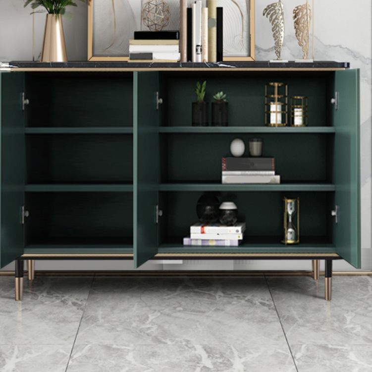 Stone Credenza Modern and Contemporary Buffet Server with Cabinets