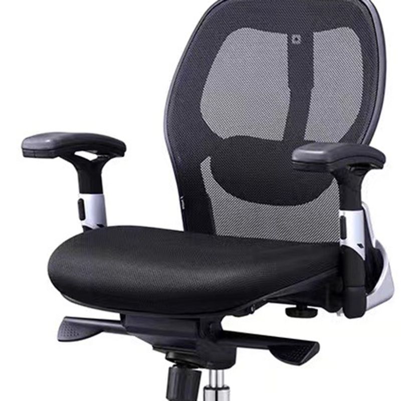 Mesh Computer Chair Modern Desk Chair Black Mid-Back Chair with Wheels