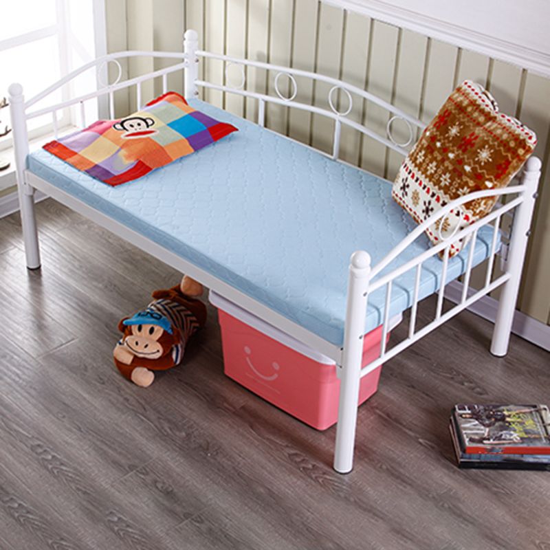 Metal Open Frame Bed with Detachable Guardrails Contemporary Kids Bed with Mattress