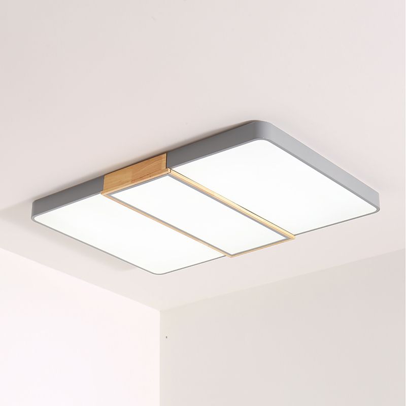 Colorblock Rectangular Flush Mount Lighting Nordic Acrylic Living Room LED Ceiling Lamp