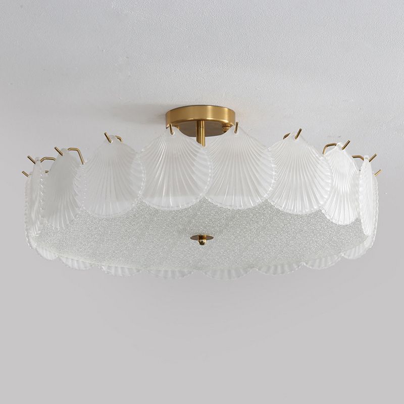 Creative Ceiling Light Simple Glass Flush Mount Light Fixture for Bedroom