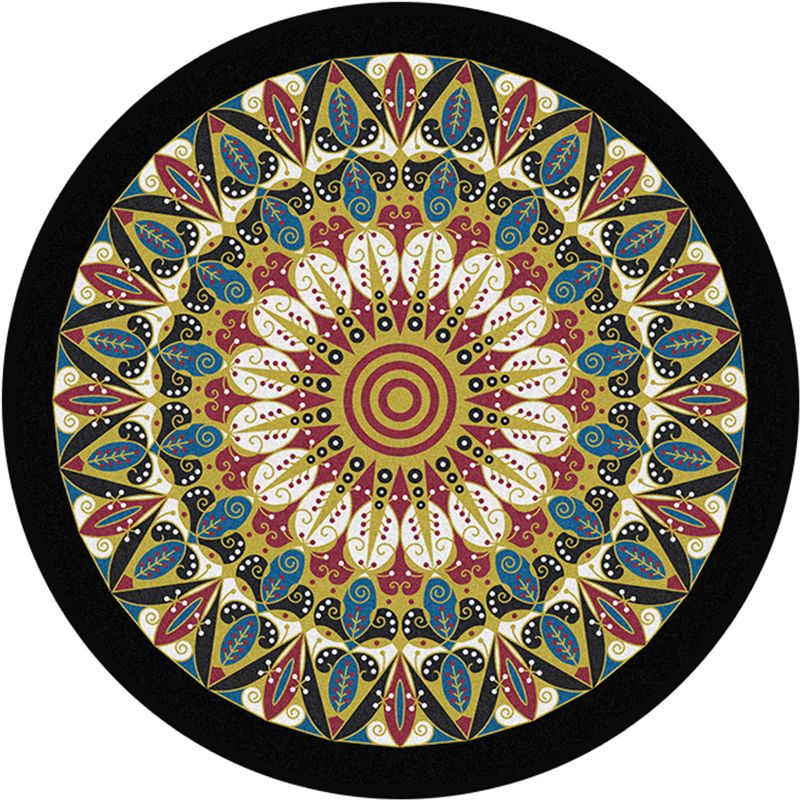 Alfombra de estilo marroquí retro multicolor mandala alfombra resistente a la alfombra resistente a la alfombra alfombra lavable sin deslizamiento para puerta para puerta