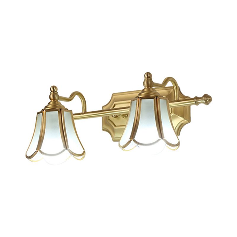 American Style Vanity Light Bell Shape Vanity Lamp with Glass Shade for Shower Room