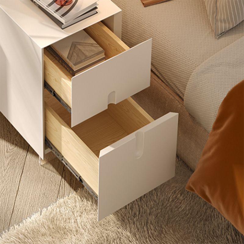 Contemporary Night Table Wooden Bedside Cabinet with Drawers