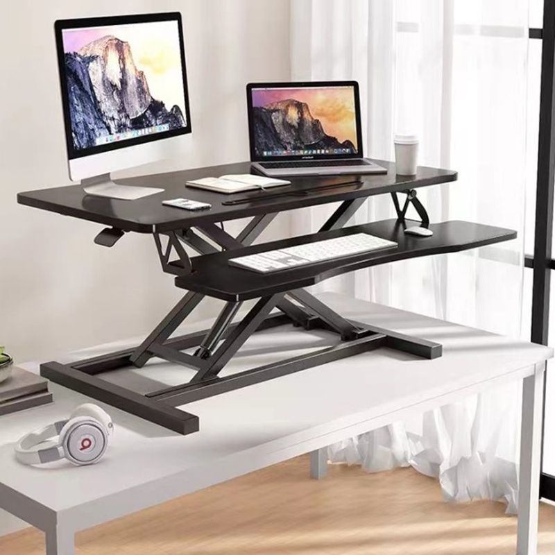 Rectangular Shaped Standing Desk Folding Wood Black/White for Office