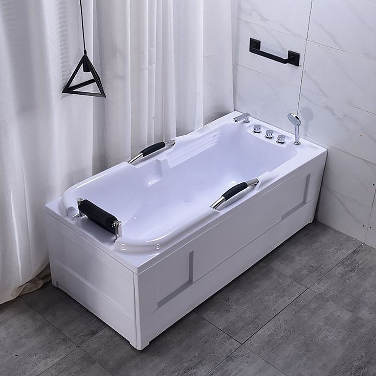 Modern Soaking Bathtub Rectangular Stand Alone Acrylic White Bath