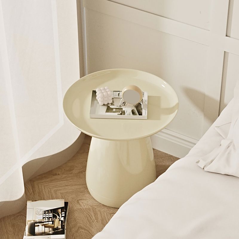 Modern Round Night Table Plastic Accent Table Nightstand for Bedroom