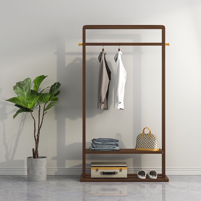 Contemporary Coat Hanger Solid Wood Shelve Design Coat Rack for Living Room