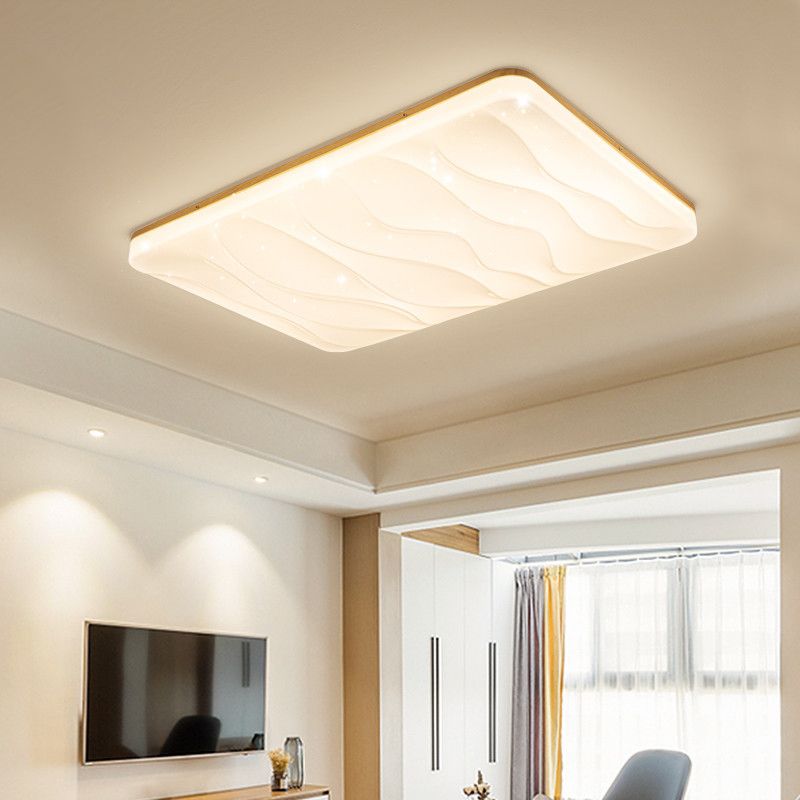 Plafonnier LED en forme de géométrie, moderne, en bois, 1 lumière, encastré, pour allée, salle à manger