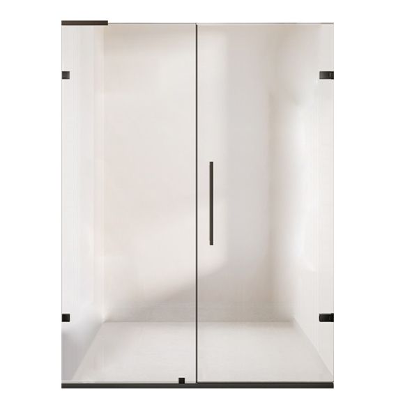 Black Tempered Shower Bath Door Semi-Frameless Transparent Shower Bath Door