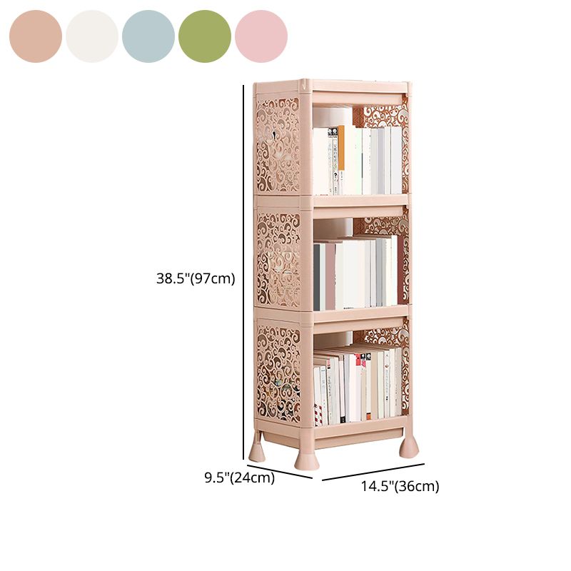 Contemporary Plastic Bookshelf Open Back Bookcase for Living Room