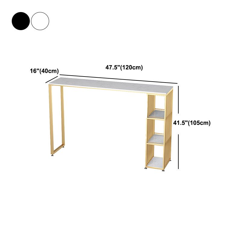 Artificial Marble Cocktail Bar Table 42-inch Height Gold Base Pub Table