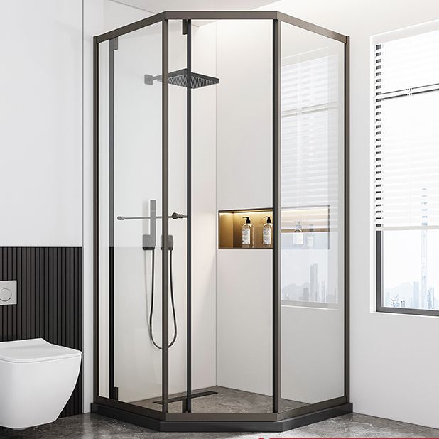 Contemporary Plain Shower Enclosure Neo-Angle Clear Semi-Frameless Shower Enclosure