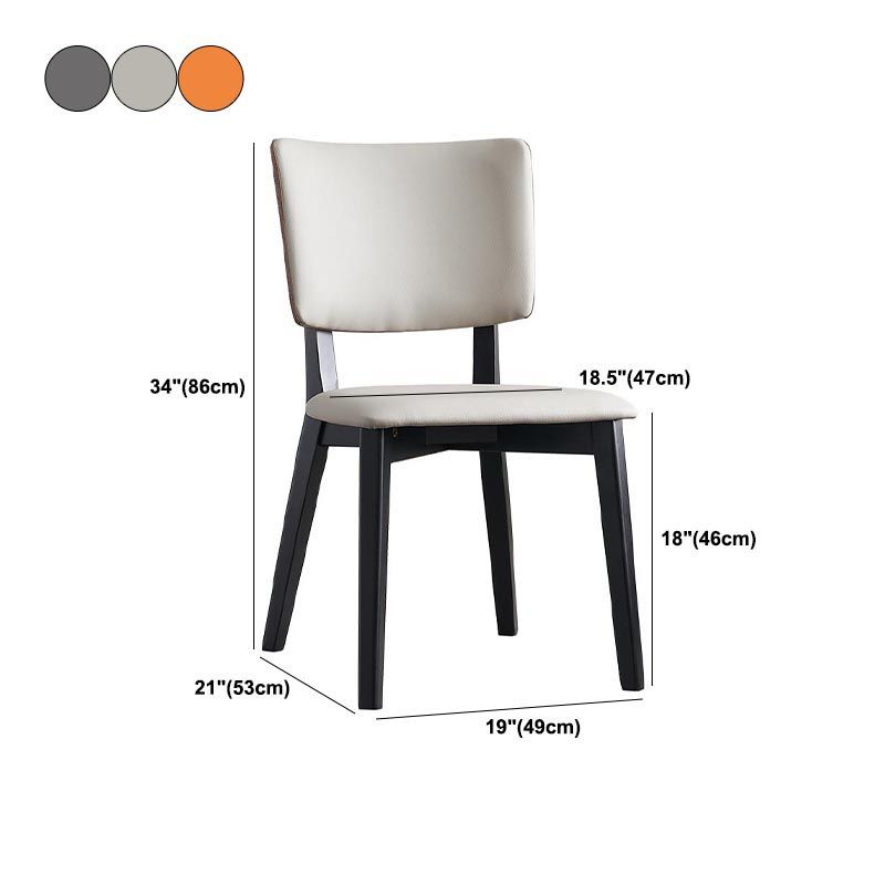 Contemporary Faux Leather Dining Chair Open Back Dining Side Furniture in Matte Finish