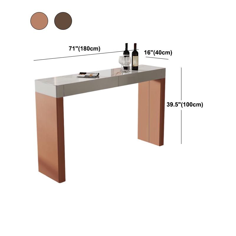 Rectangle Living Room Pub Height Dining Table Modern Stone Bistro Table