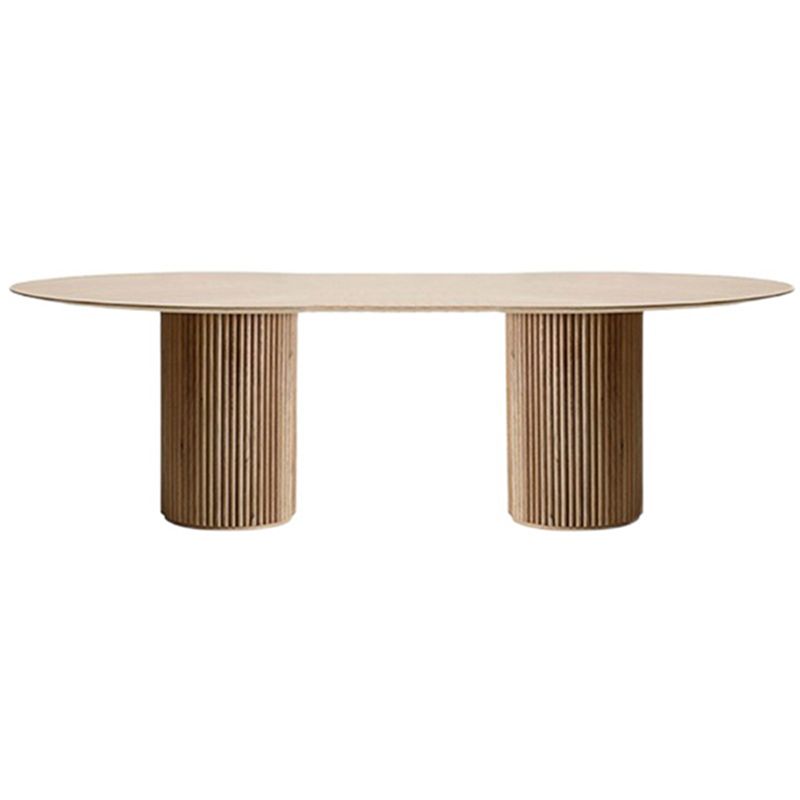 Oval Dining Table Solid Wood Contemporary Dinner Table for Kitchen
