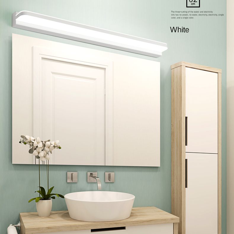 Ideas de iluminación de tocador lineal lámpara de pared de estilo moderno en múltiples vistas para el baño