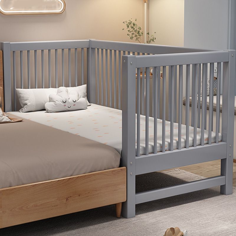 Contemporary Solid Wood Kids Bed with Guardrails No Theme Bed